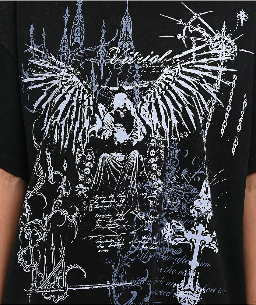 Vitriol Angel Cross Black Wash T-Shirt