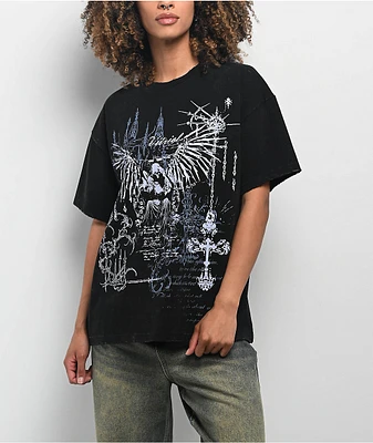 Vitriol Angel Cross Black Wash T-Shirt