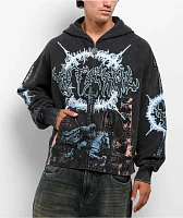 Vitriol Angel Face Black Wash Zip Hoodie