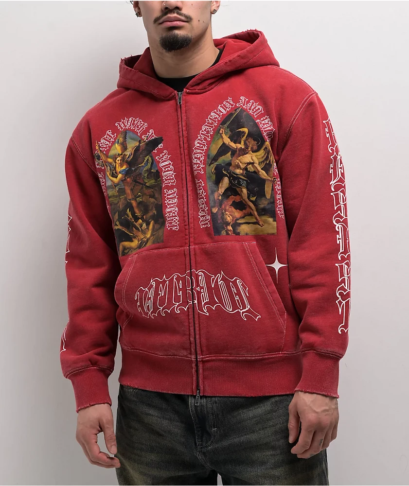 Vitriol Arches Red Zip Hoodie