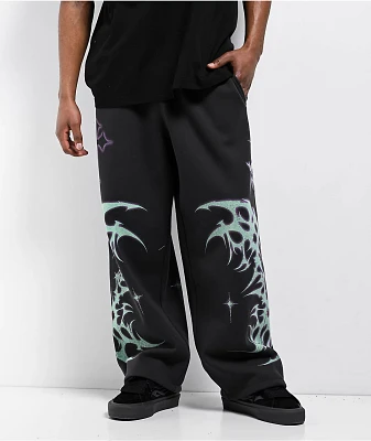 Vitriol Baggy Black Fleece Sweatpants