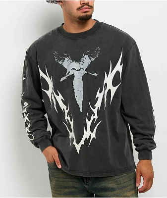 Vitriol Be Not Afraid Black Wash Long Sleeve T-Shirt