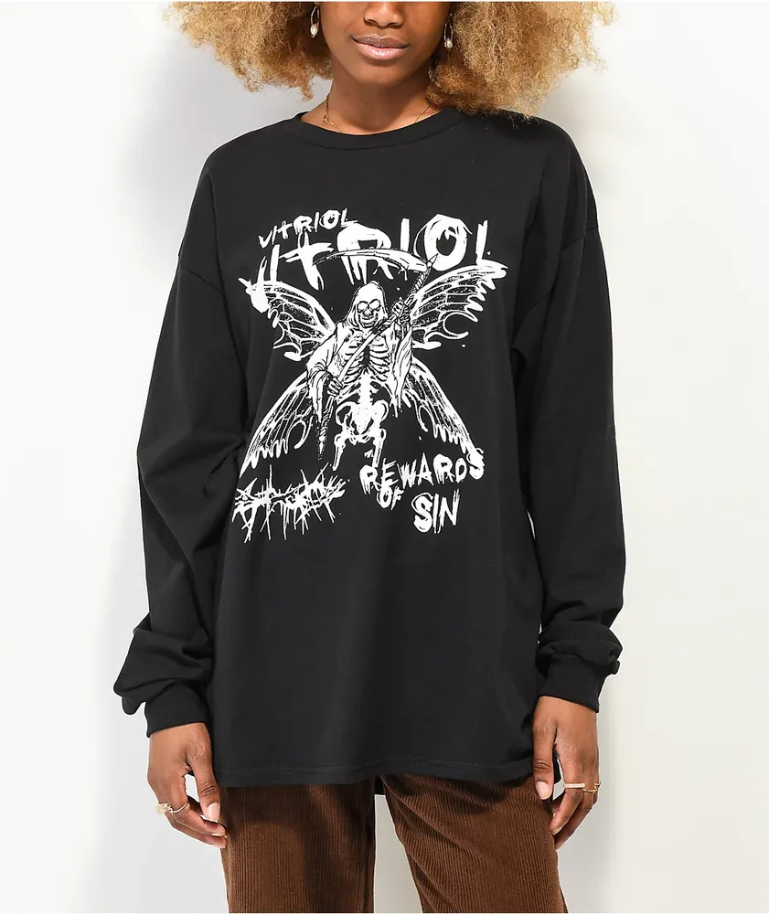 Vitriol Fairy Sinner Black Long Sleeve T-Shirt