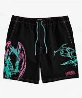 Vitriol Fusion Black, Pink & Blue Board Shorts