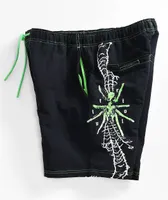 Vitriol Fusion Black & Green Board Shorts