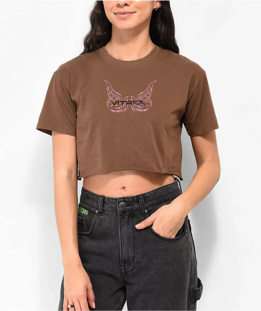 Vitriol Kiki Brown Crop T-Shirt