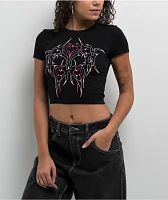 Vitriol Lina Dark Rave Black Crop T-Shirt