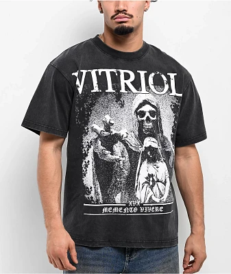 Vitriol Memento Vivere Black Wash T-Shirt