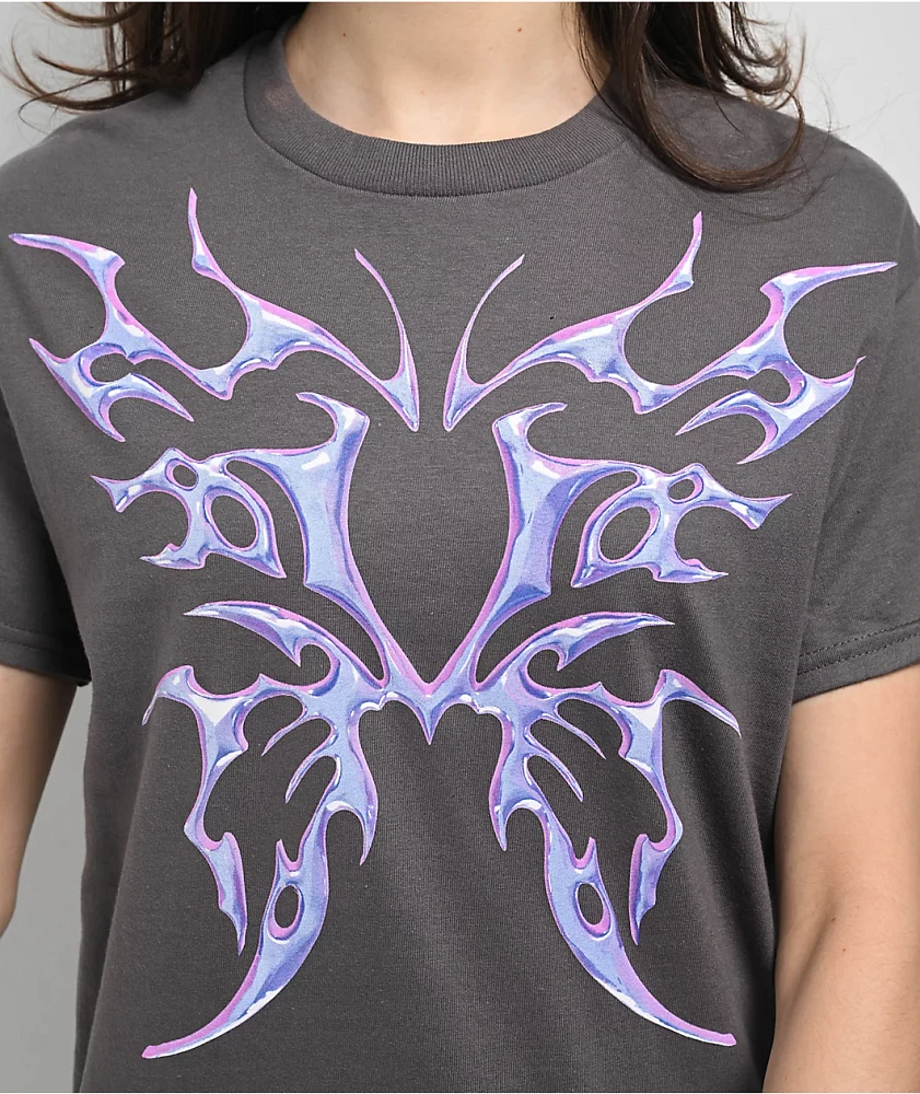 Vitriol Metal Heart Charcoal T-Shirt