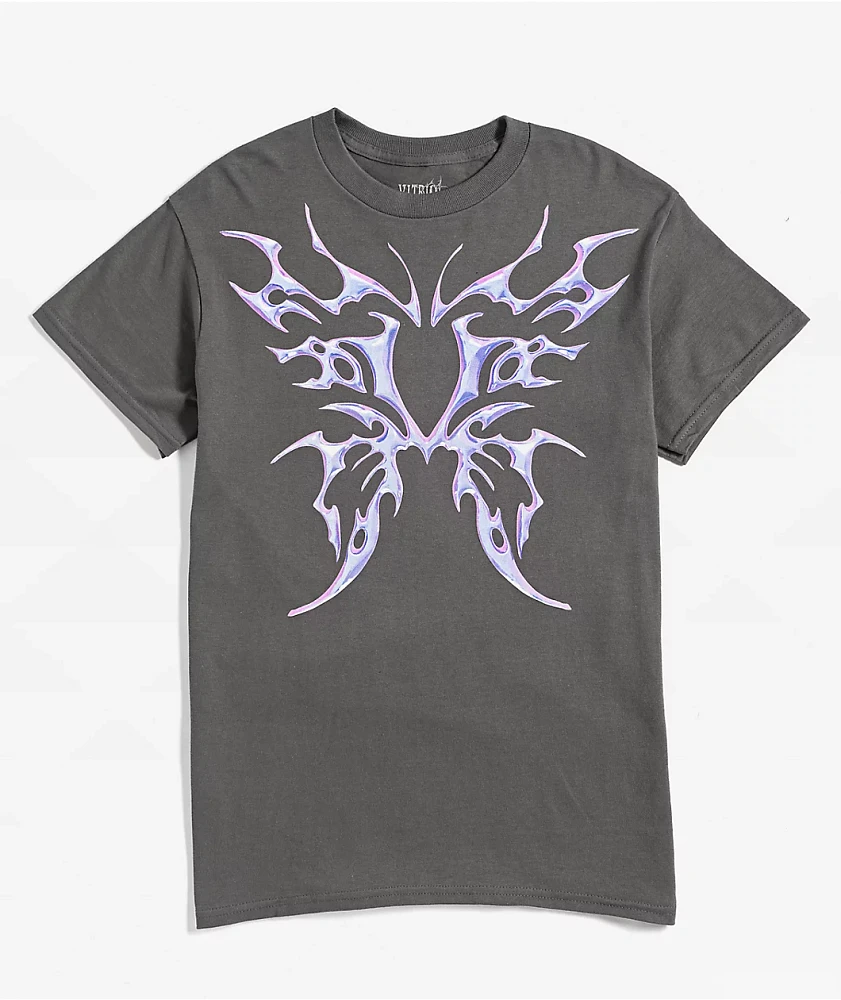 Vitriol Metal Heart Charcoal T-Shirt