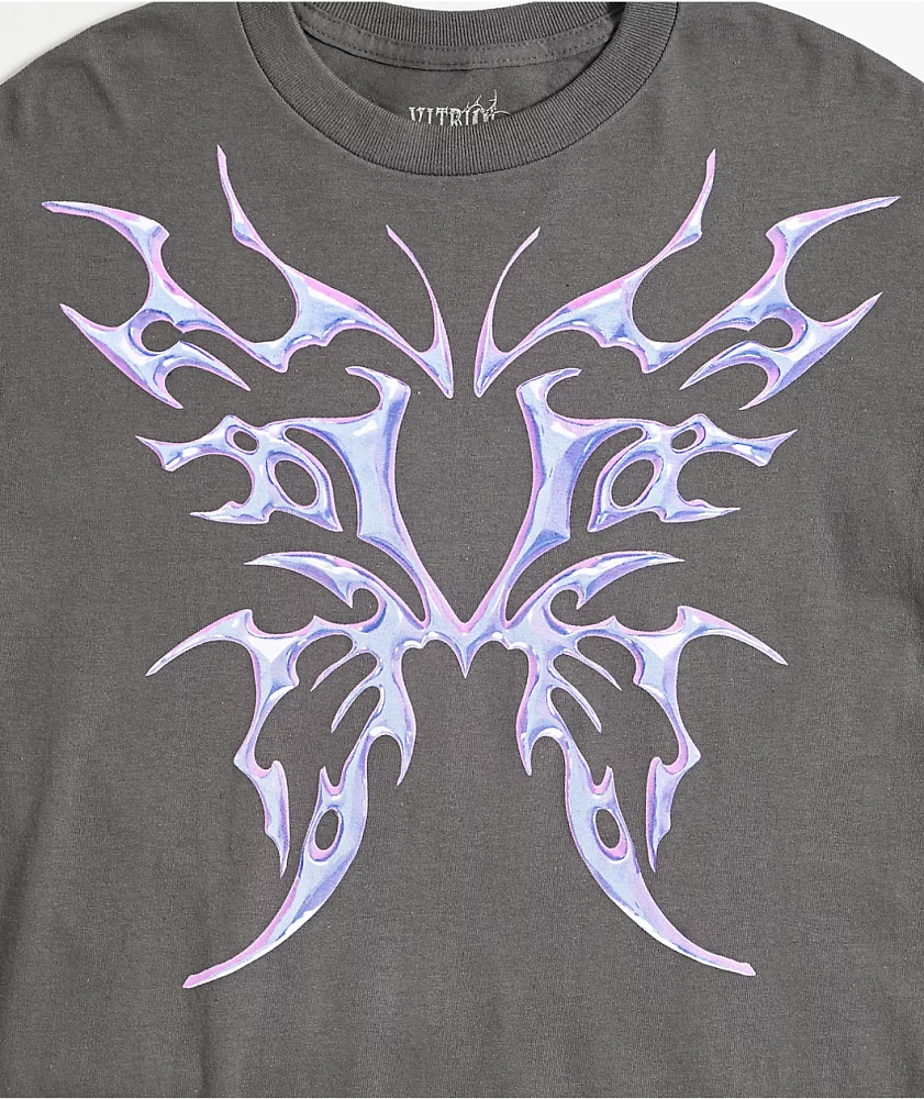 Vitriol Metal Heart Charcoal T-Shirt