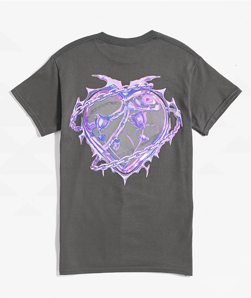 Vitriol Metal Heart Charcoal T-Shirt