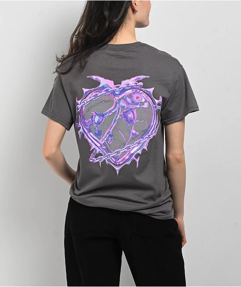 Vitriol Metal Heart Charcoal T-Shirt