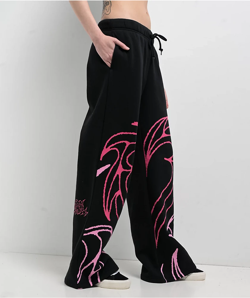 Vitriol Myla Black Wide Leg Sweatpants