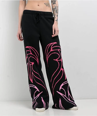 Vitriol Myla Black Wide Leg Sweatpants