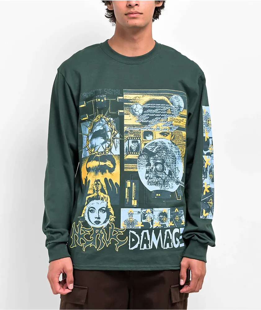 Vitriol Nerve Damage Green Long Sleeve T-Shirt