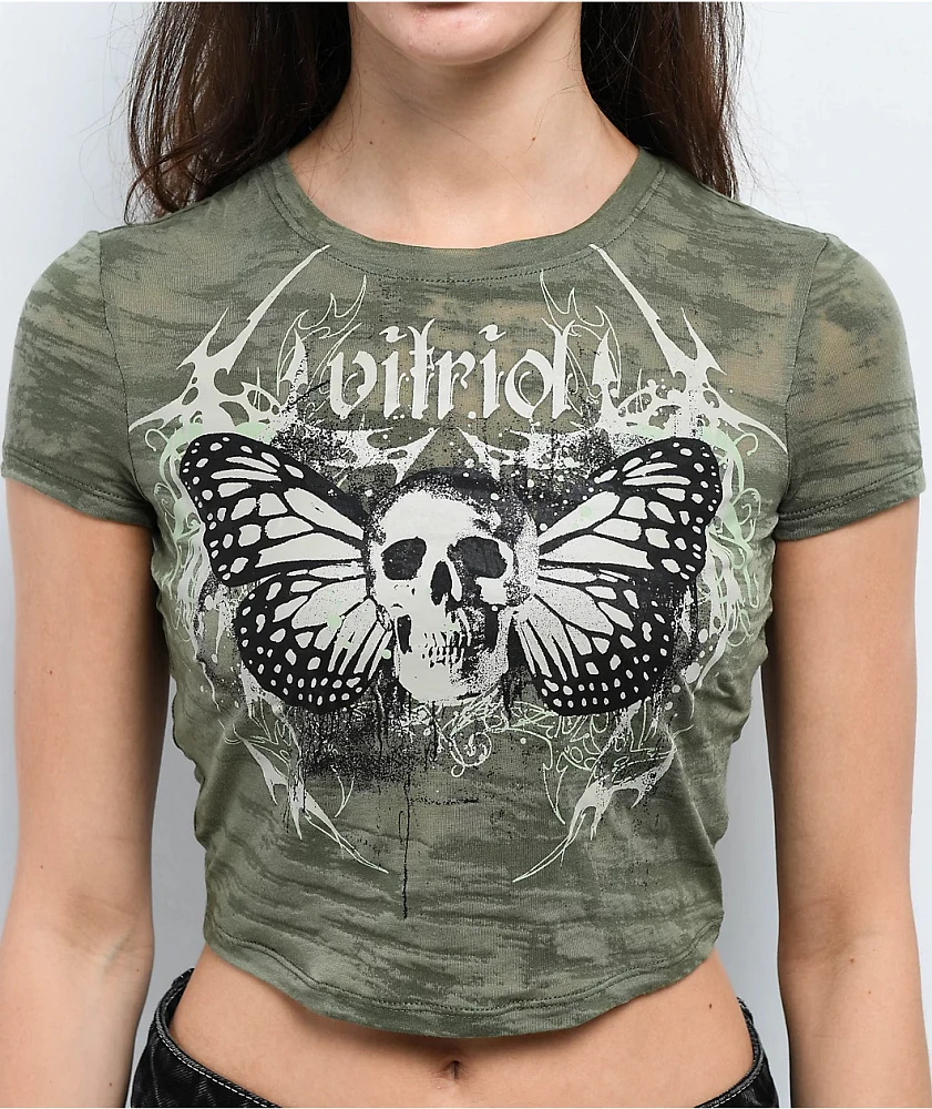 Vitriol Sabrina Green Crop T-Shirt