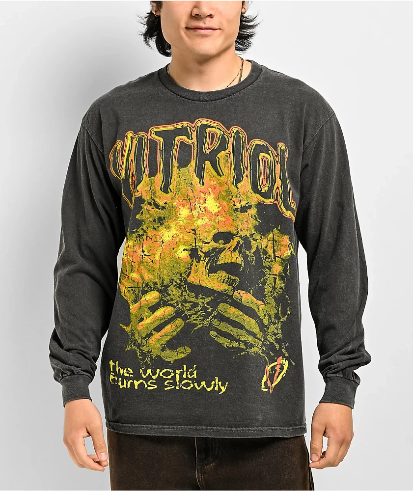 Vitriol Slow Burn Black Wash Long Sleeve T-Shirt