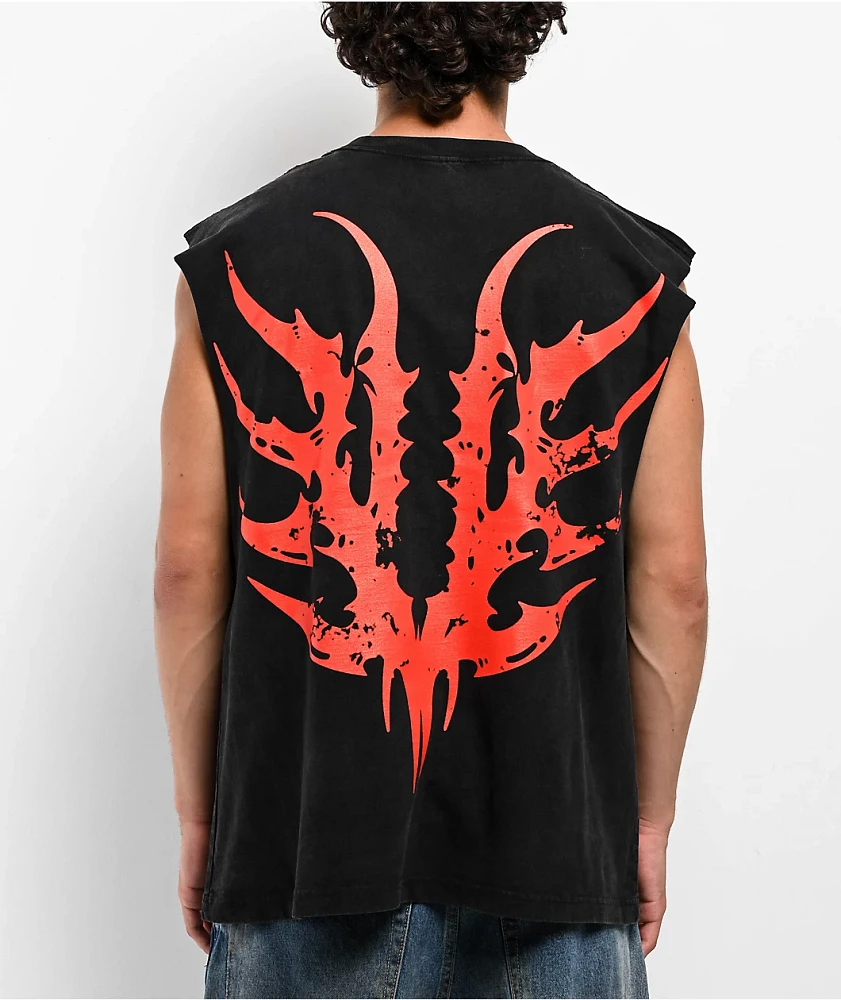 Vitriol Unfazed Black Wash Tank Top