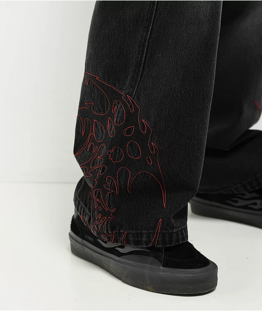 Vitriol Void Shadows Ultra Wide Black Wash Denim Jeans