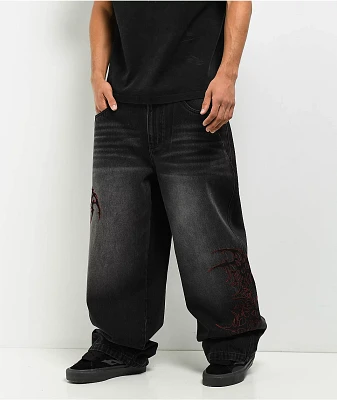 Vitriol Void Shadows Ultra Wide Black Wash Denim Jeans