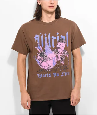 Vitriol World On Fire Brown T-Shirt