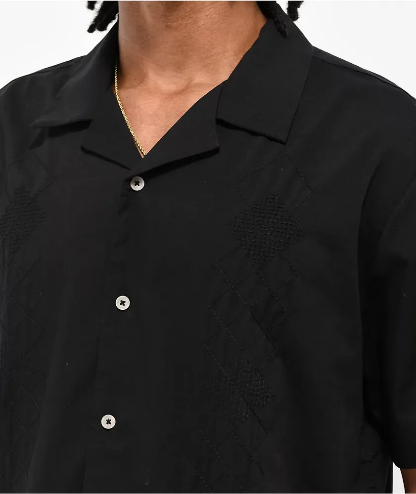 Volcom Baracostone Black Short Sleeve Button Up Shirt
