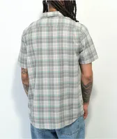 Volcom Benson Grey Plaid Short Sleeve Button Up Shirt