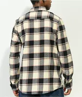 Volcom Caden White & Black Plaid Flannel Shirt