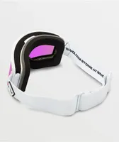 Volcom Garden Matte White & Pink Chrome Snowboard Goggles