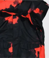 Volcom Kids' Caddoc Insulated Red & Black Tie Dye 10K Snowboard Jacket