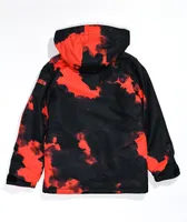 Volcom Kids' Caddoc Insulated Red & Black Tie Dye 10K Snowboard Jacket