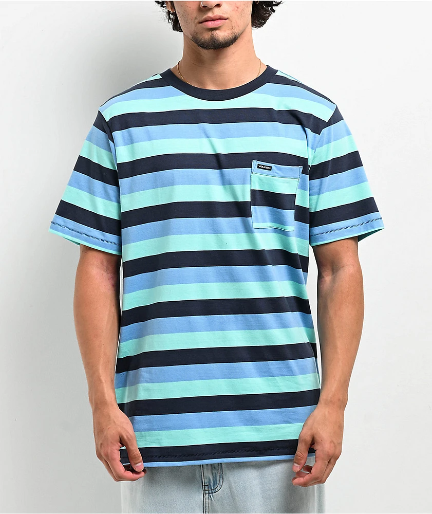 Volcom Knowstone Crew Bird Blue Pocket T-Shirt