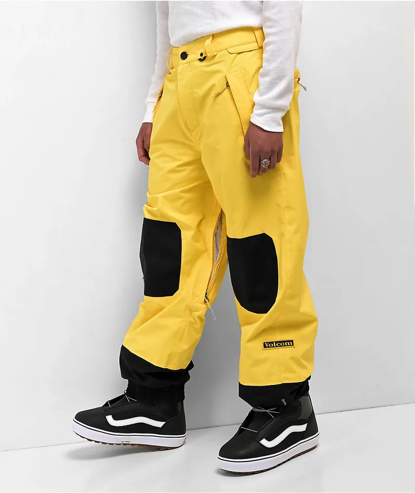 Volcom Longo Gore-Tex Black &Amp; Yellow 15K Snowboard Pants