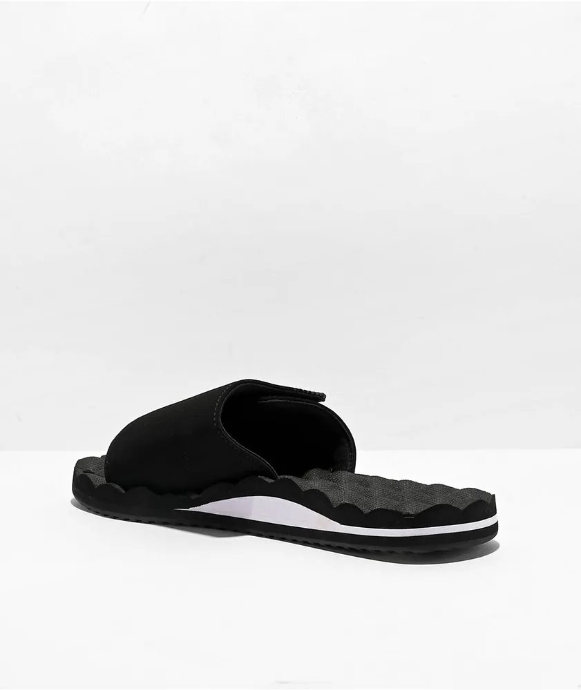 Volcom Recliner Black & White Slide Sandals