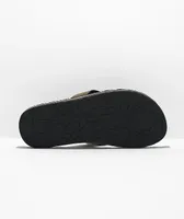 Volcom Recliner Khaki & Black Leather Sandals