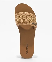 Volcom Simple Braid Cognac Slide Sandals