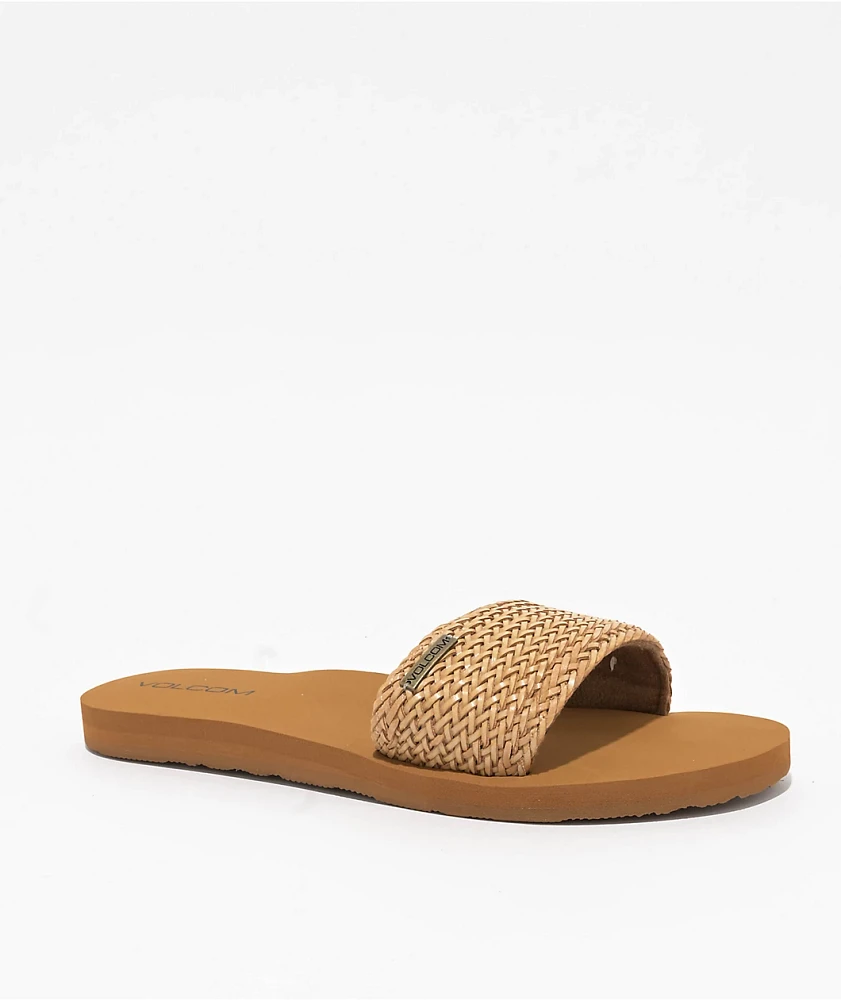 Volcom Simple Braid Cognac Slide Sandals