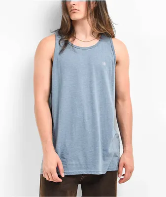 Volcom Solid Heather Blue Tank Top