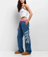 Von Dutch Blue Plaid Lounge Set