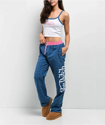 Von Dutch Blue Plaid Lounge Set
