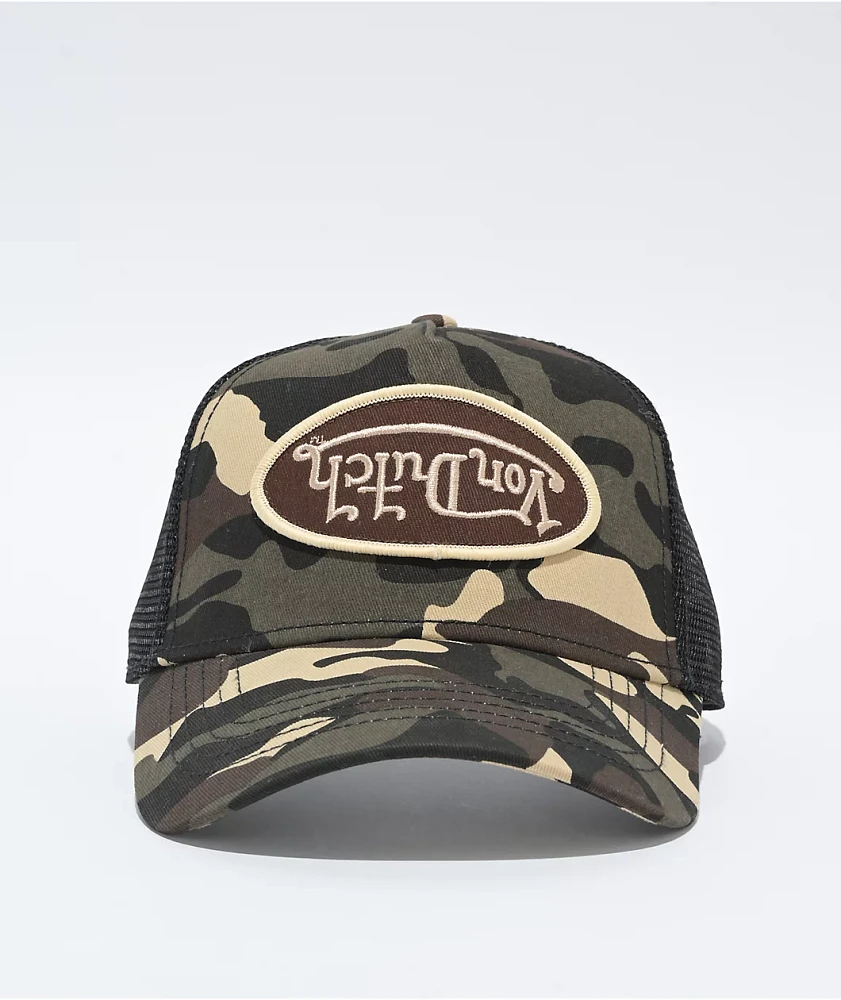 Von Dutch Brown Camo Trucker Hat