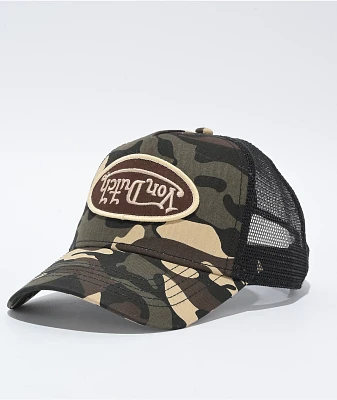 Von Dutch Brown Camo Trucker Hat