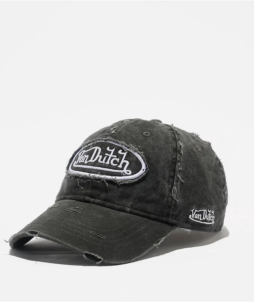 Von Dutch Busted Black Strapback Hat