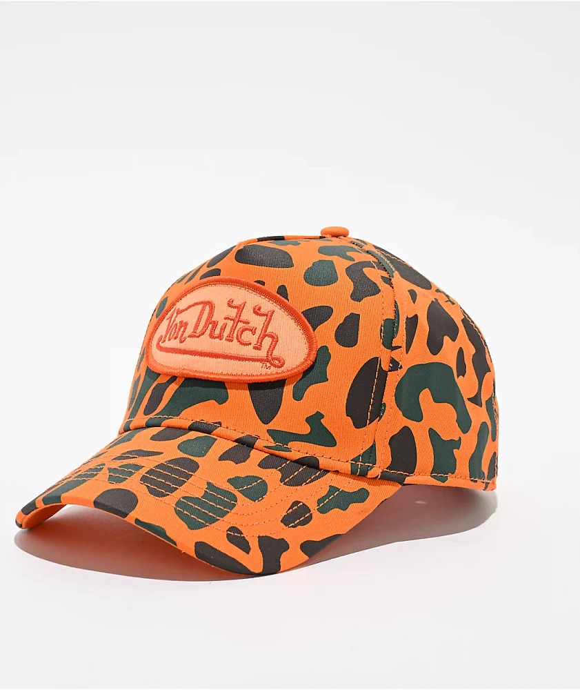Von Dutch Camo 242 Orange Snapback Hat