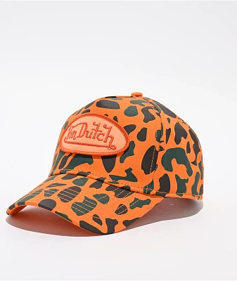 Von Dutch Camo 242 Orange Snapback Hat