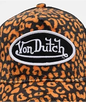 Von Dutch Cheetah Orange & Black Velvet Trucker Hat