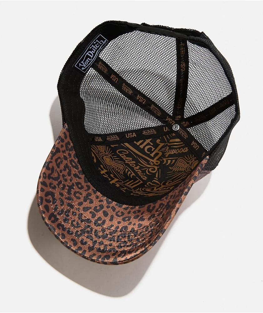 Von Dutch Cheetah Satin Trucker Hat