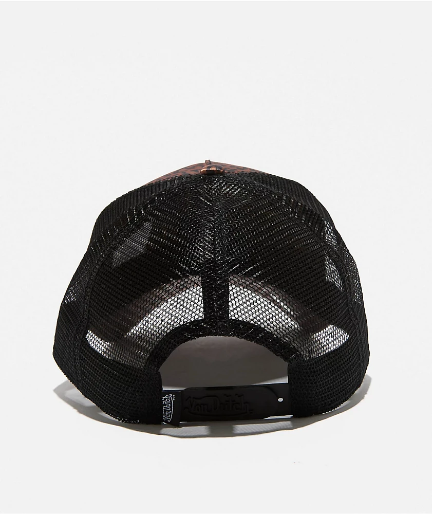 Von Dutch Cheetah Satin Trucker Hat