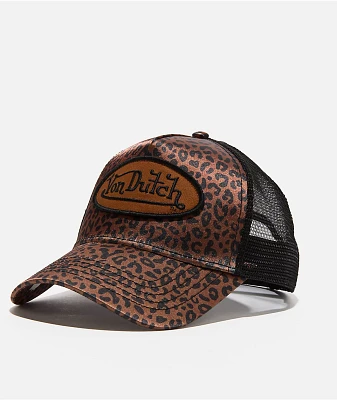 Von Dutch Cheetah Satin Trucker Hat